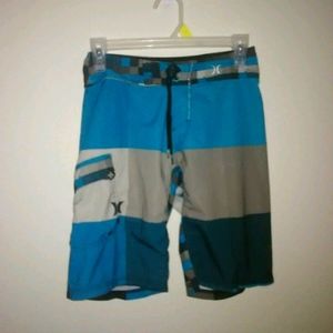 Hurley broad shorts size L/XL blue & gray